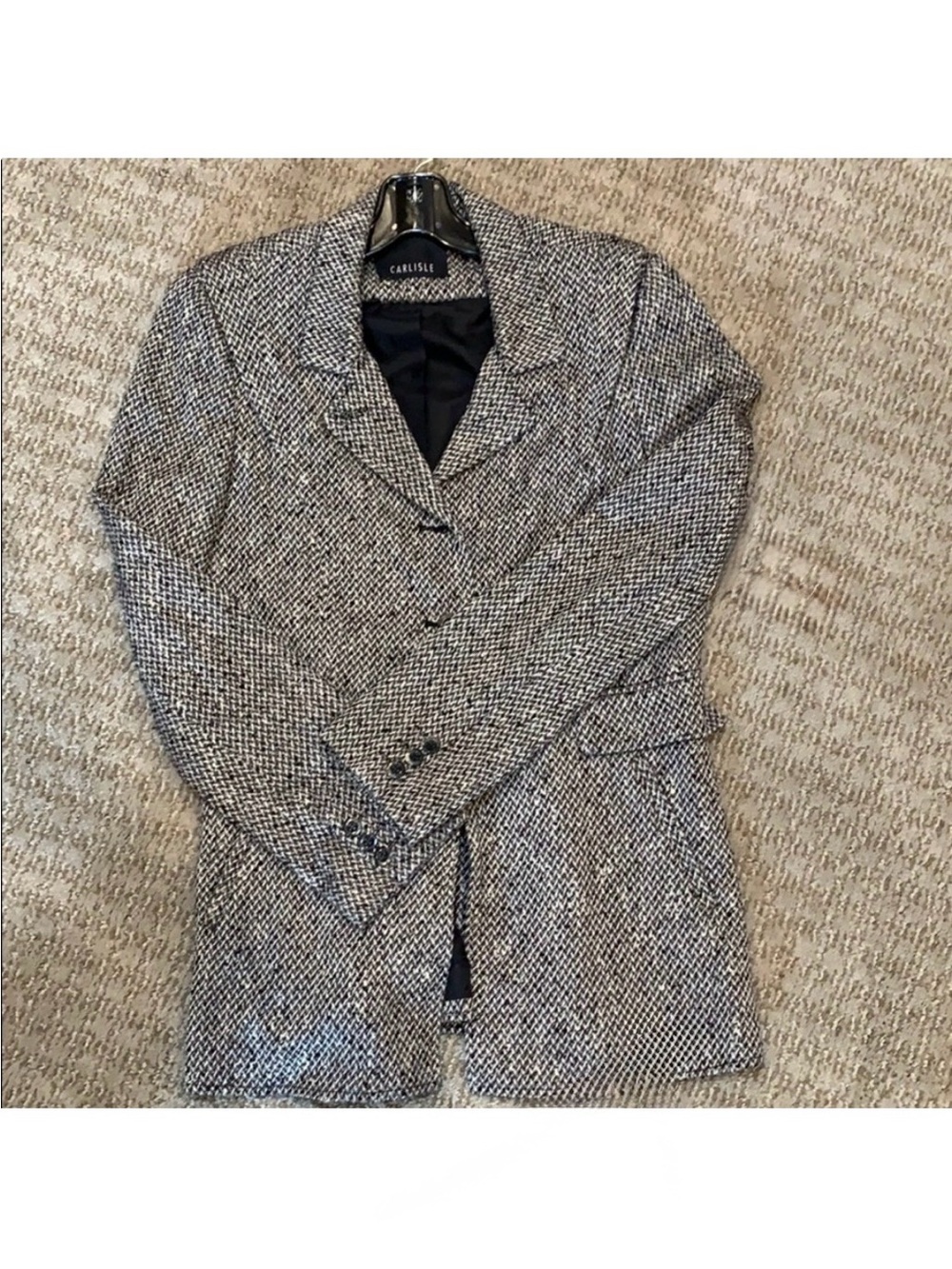 Carlisle Black and White Tweed Sport Coat